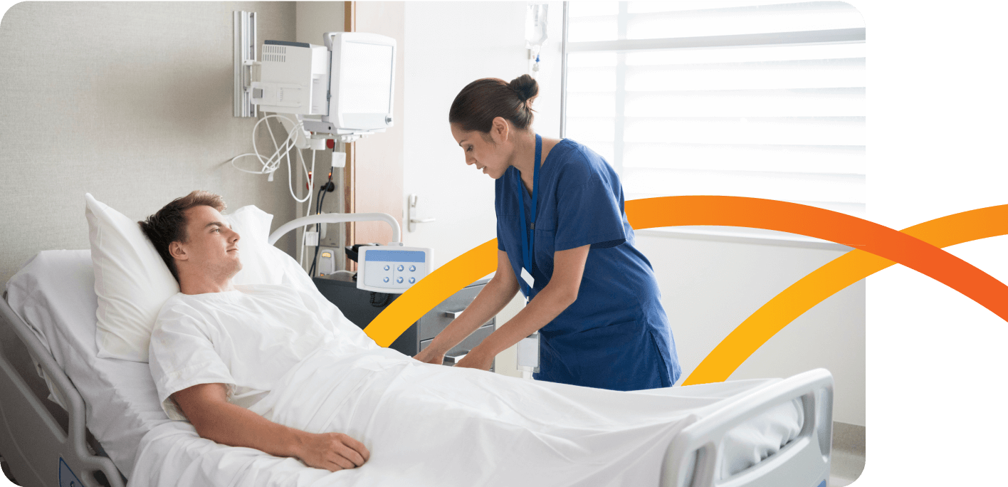 LotusOne Services image of a nurse helping a patient