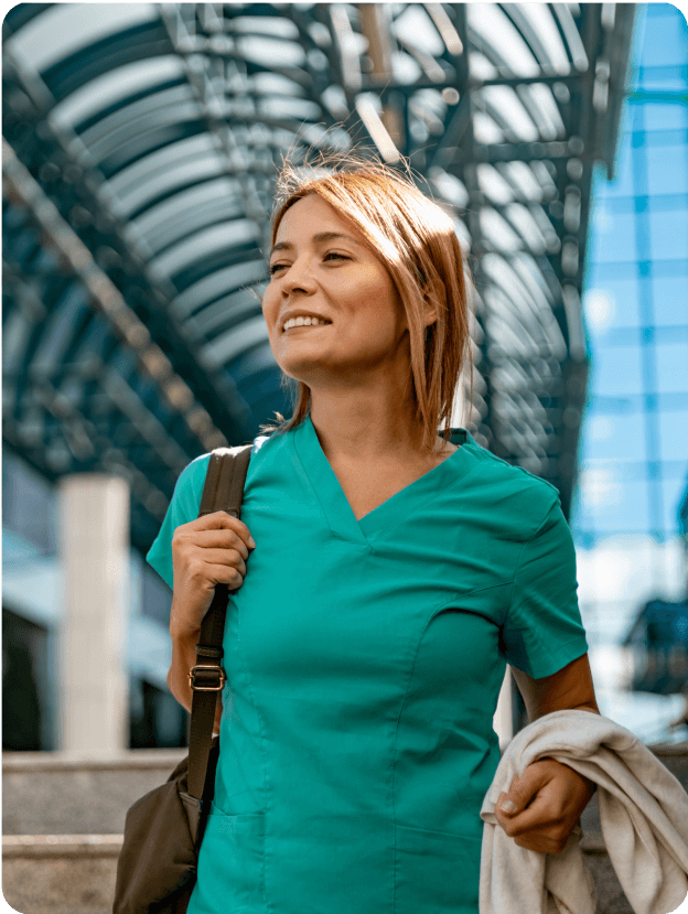 LotusOne Services image of a nurse walking